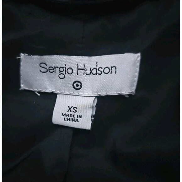 Sergio Hudson Faux Fur Coat  Black & White Houndstooth Fancy Long Coat Size XS - Picture 12 of 13